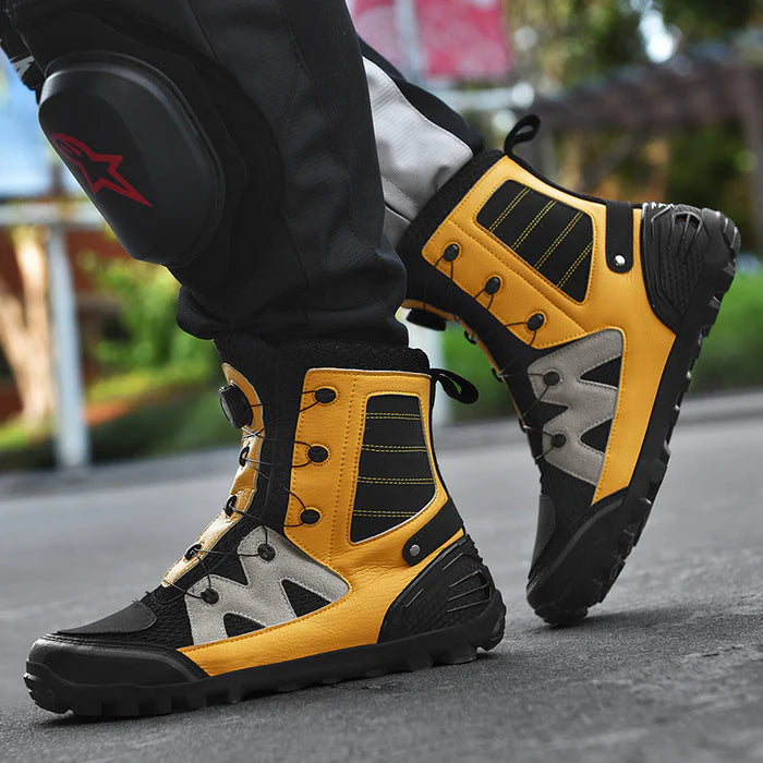Rotating buckle anti-skid motorcycle riding shoes-B04