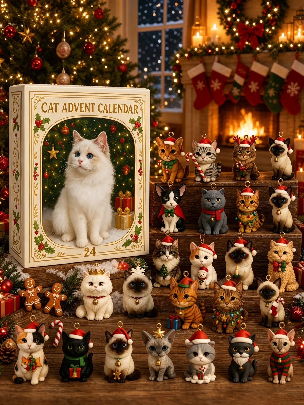 🎄💥Advent Calendar 2026 Cat Advent Calendar - Giftfor Adults Friends CatOwners and Lovers Christmas Holiday Countdown Gift🐈(Single-sided printing)