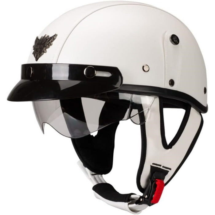 Japanese-Style Retro Summer Half Helmet –Classic White-H17