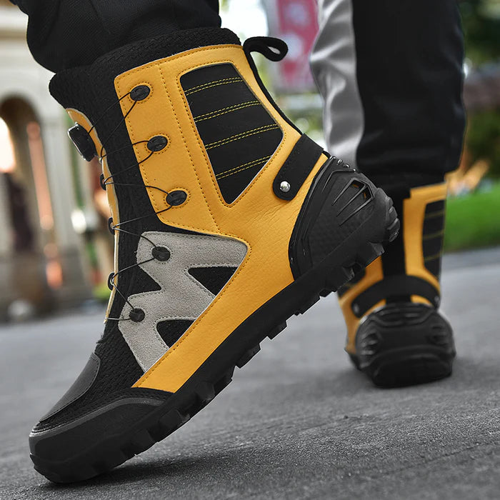 Rotating buckle anti-skid motorcycle riding shoes-B04