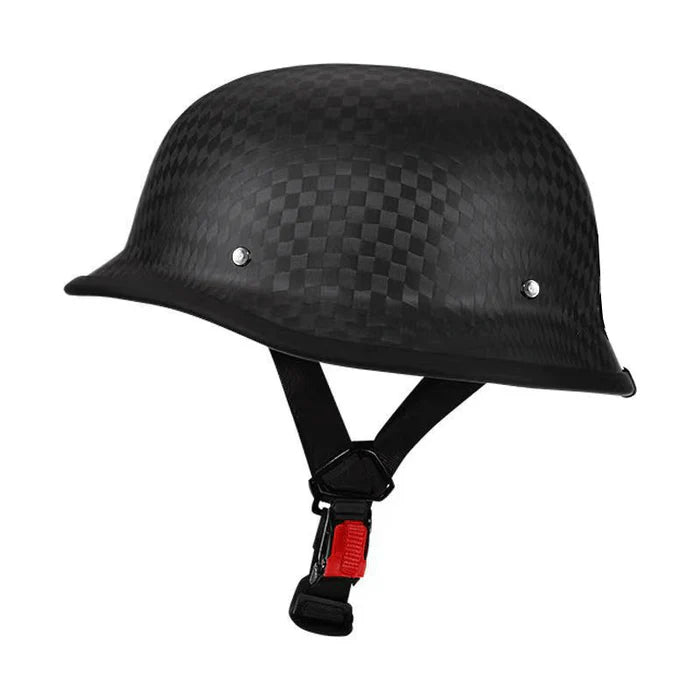 Retro German-Style Carbon Fiber Half Helmet - H24