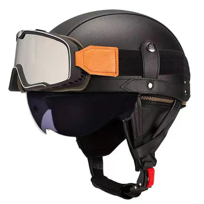 DOT Retro German Style Half Helmet-H02
