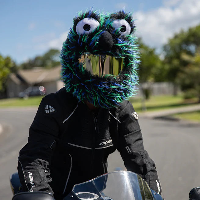Motorcycle Helmet Cover - Black, Blue And Green