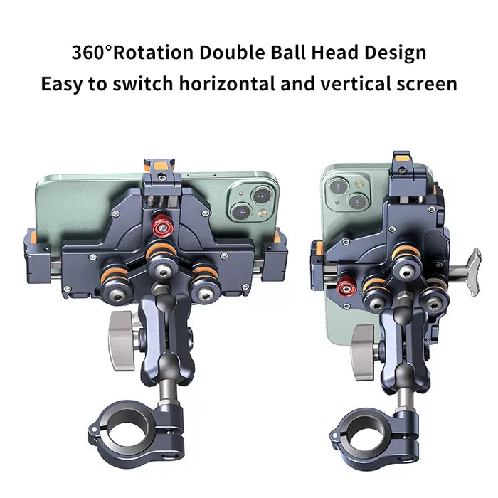 🔥Dual shock-absorbing aluminum alloy motorcycle phone holder - S01