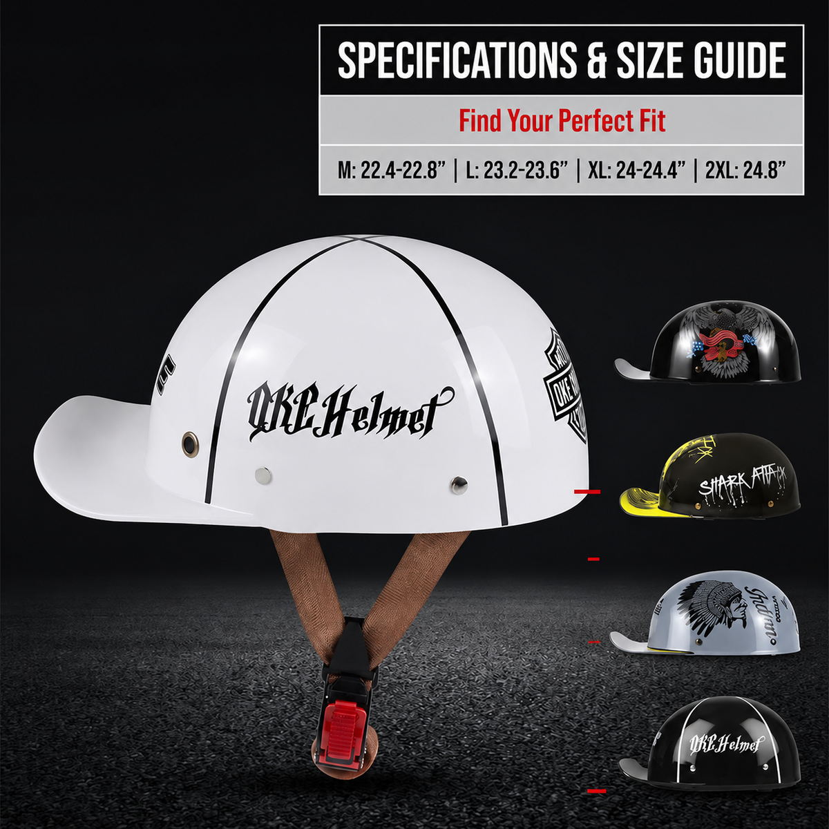 Retro baseball cap motorcycle half helme-H41