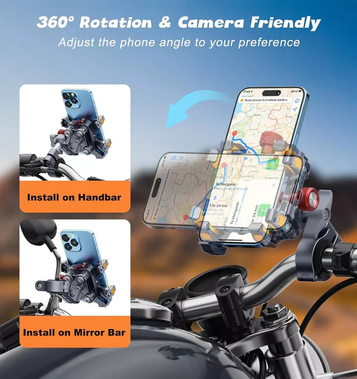 2026 Aluminum Alloy Shockproof Motorcycle Phone Holder - S02