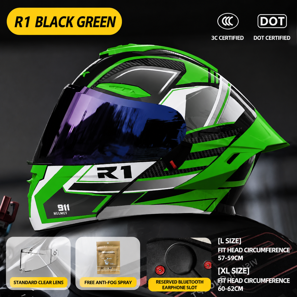 R1 Sport Modular Motorcycle Helmet -H28
