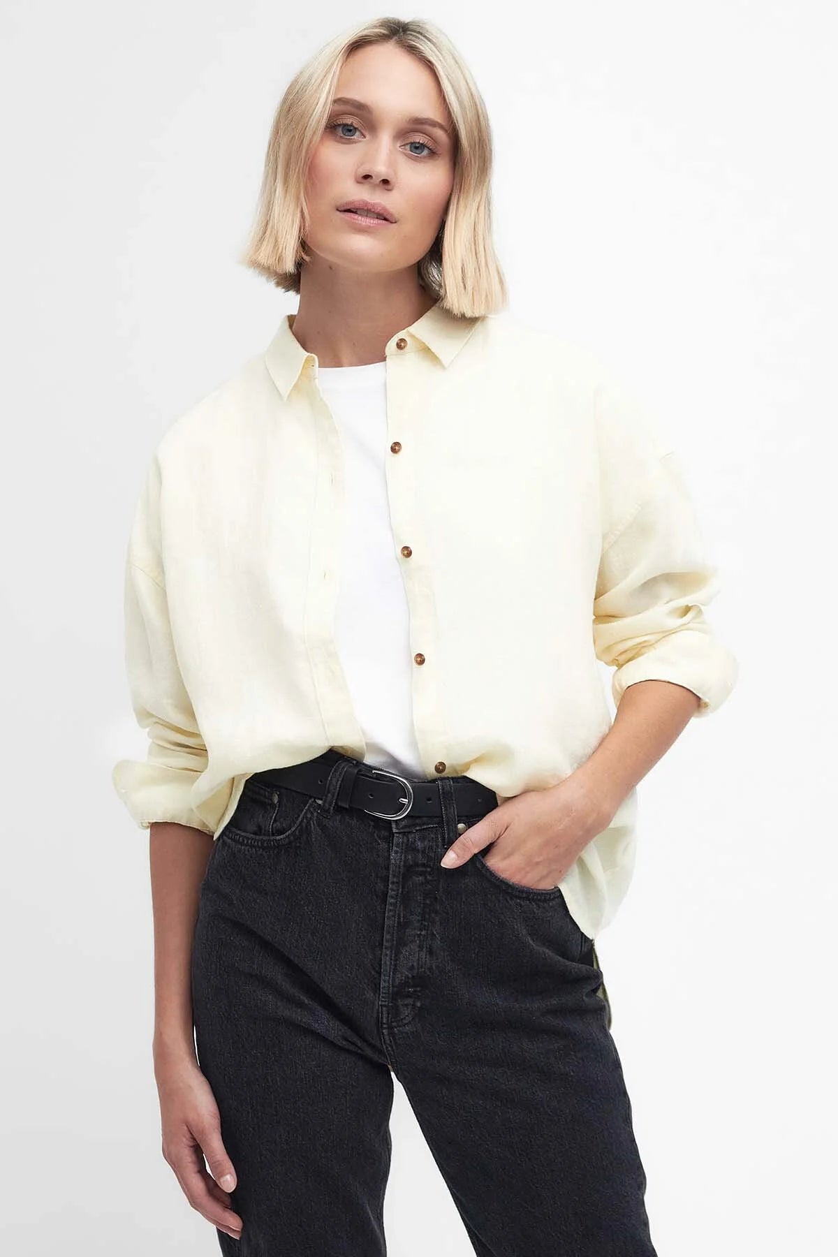 Hampton Relaxed Linen Shirt - LEMON SOUFFLE