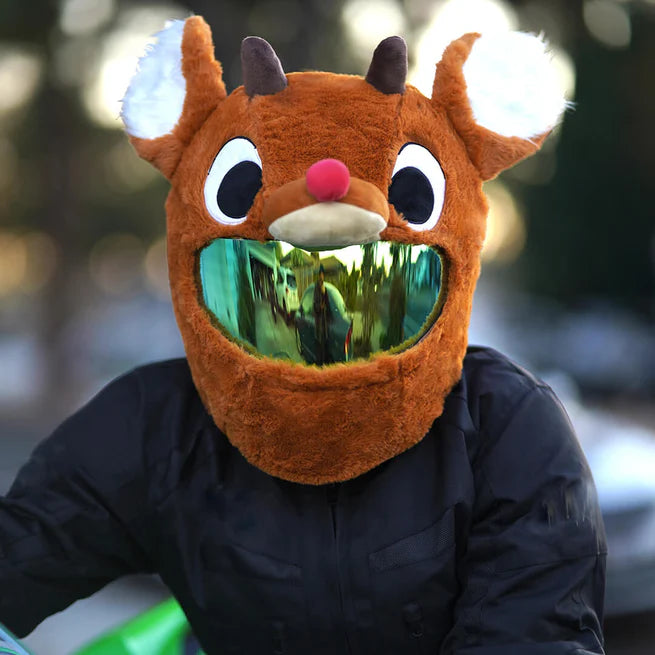 Motorcycle Helmet Cover - Reindeer
