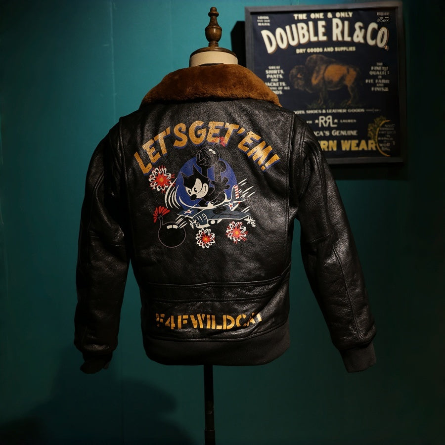 American-style Felix G1 Genuine Leather Flight Jacket-J50