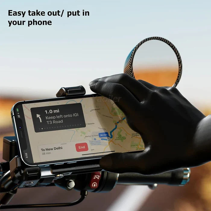 No-blocking camera shock-absorbing anti-theft motorcycle phone holder-S05