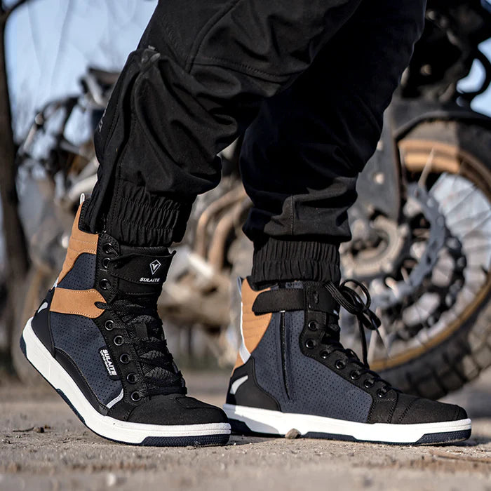 Motorcycle riding boots retro breathable-B01