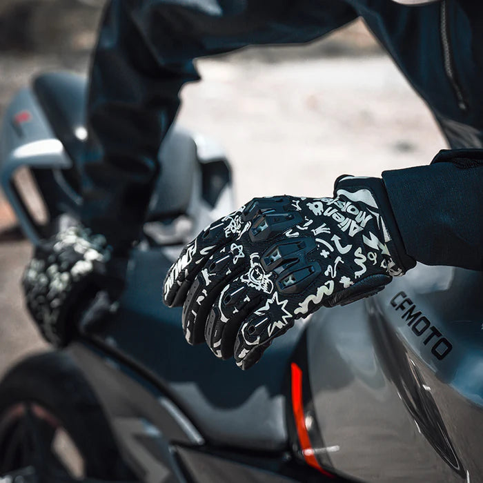 CE Certified Luminous Reflective Cycling Leather Gloves - G01