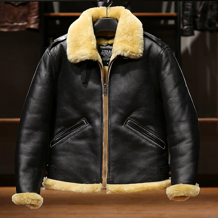 Bomber jacket unisex couple style horse leather stitching-J06