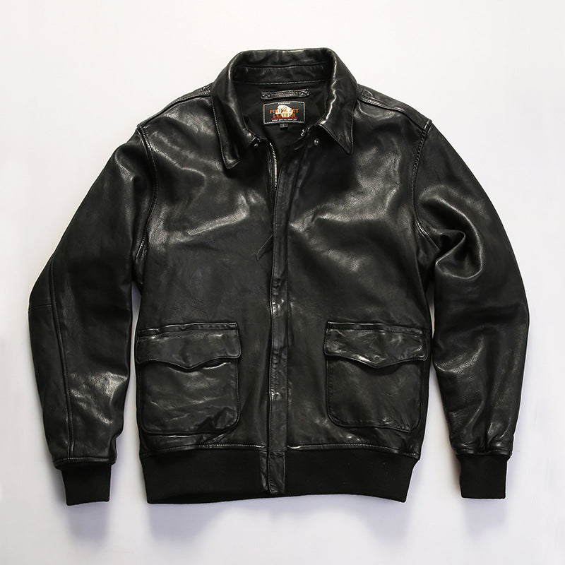 Retro American A2 Air Force Pilot Genuine Leather Jacket - J53