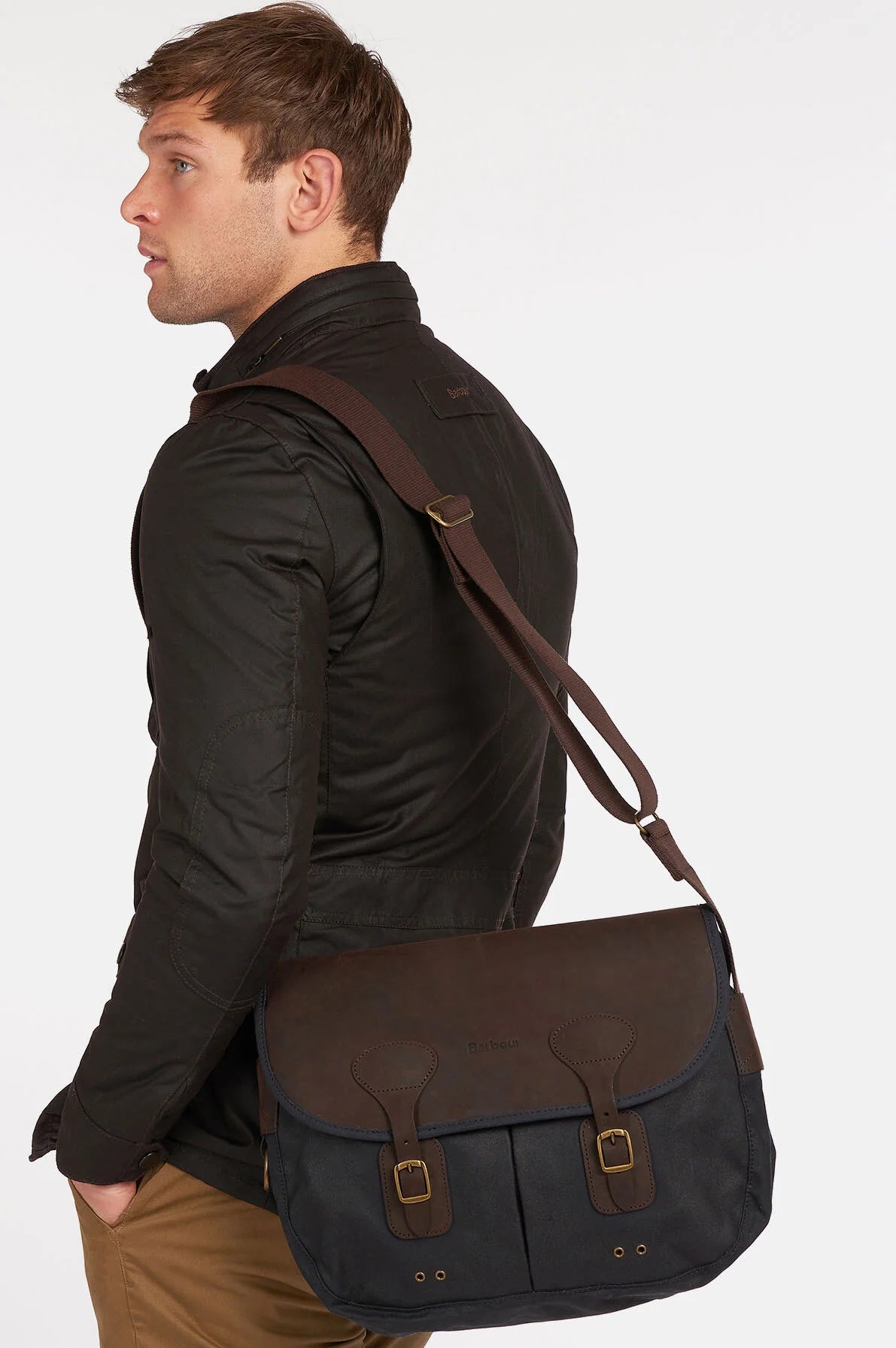 Wax Leather Tarras Bag - NAVY