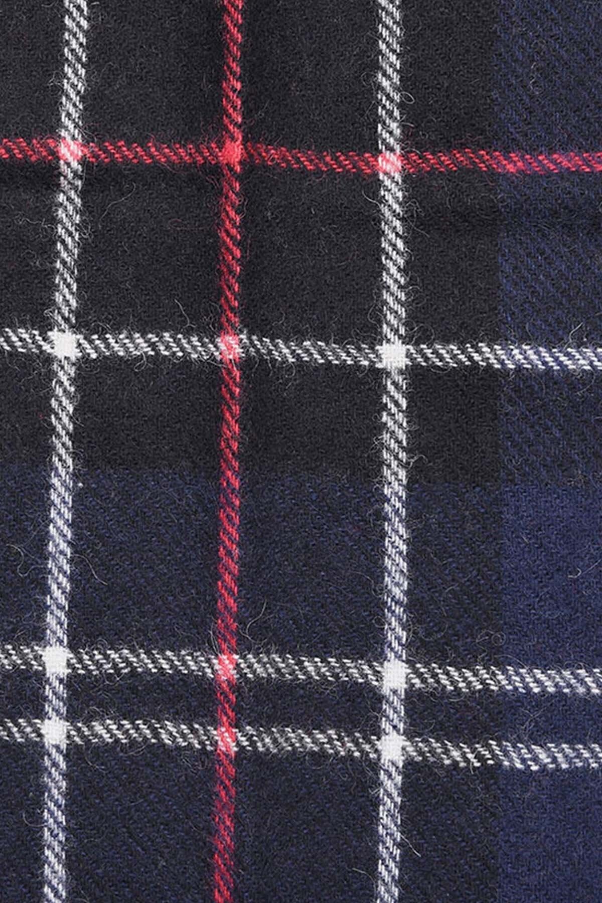 Tartan Lambswool Scarf - NAVY/RED