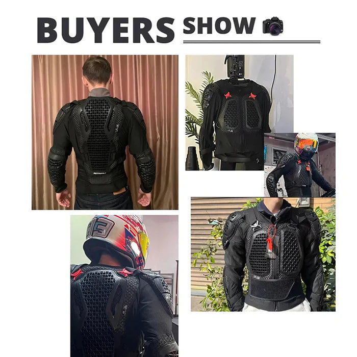 CE-Certified Motorcycle Body Armor – Full Chest & Back Protection (Plus Size)-A01