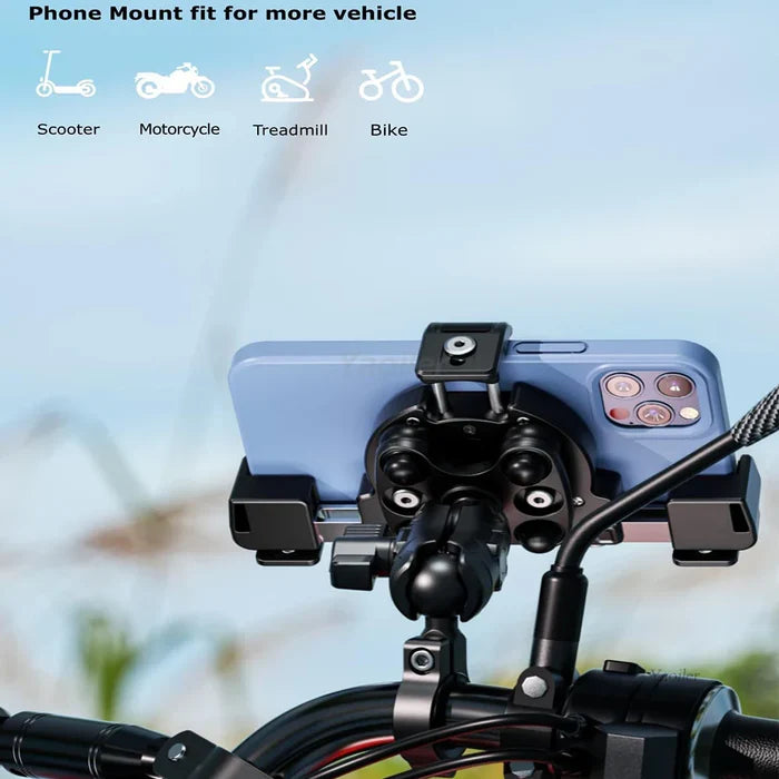No-blocking camera shock-absorbing anti-theft motorcycle phone holder-S05