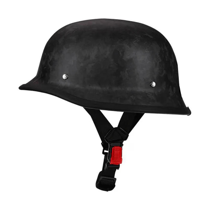 Retro German-Style Carbon Fiber Half Helmet - H24
