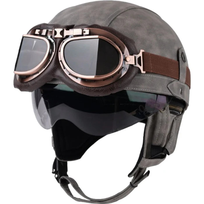 DOT Retro German Style Half Helmet-H02
