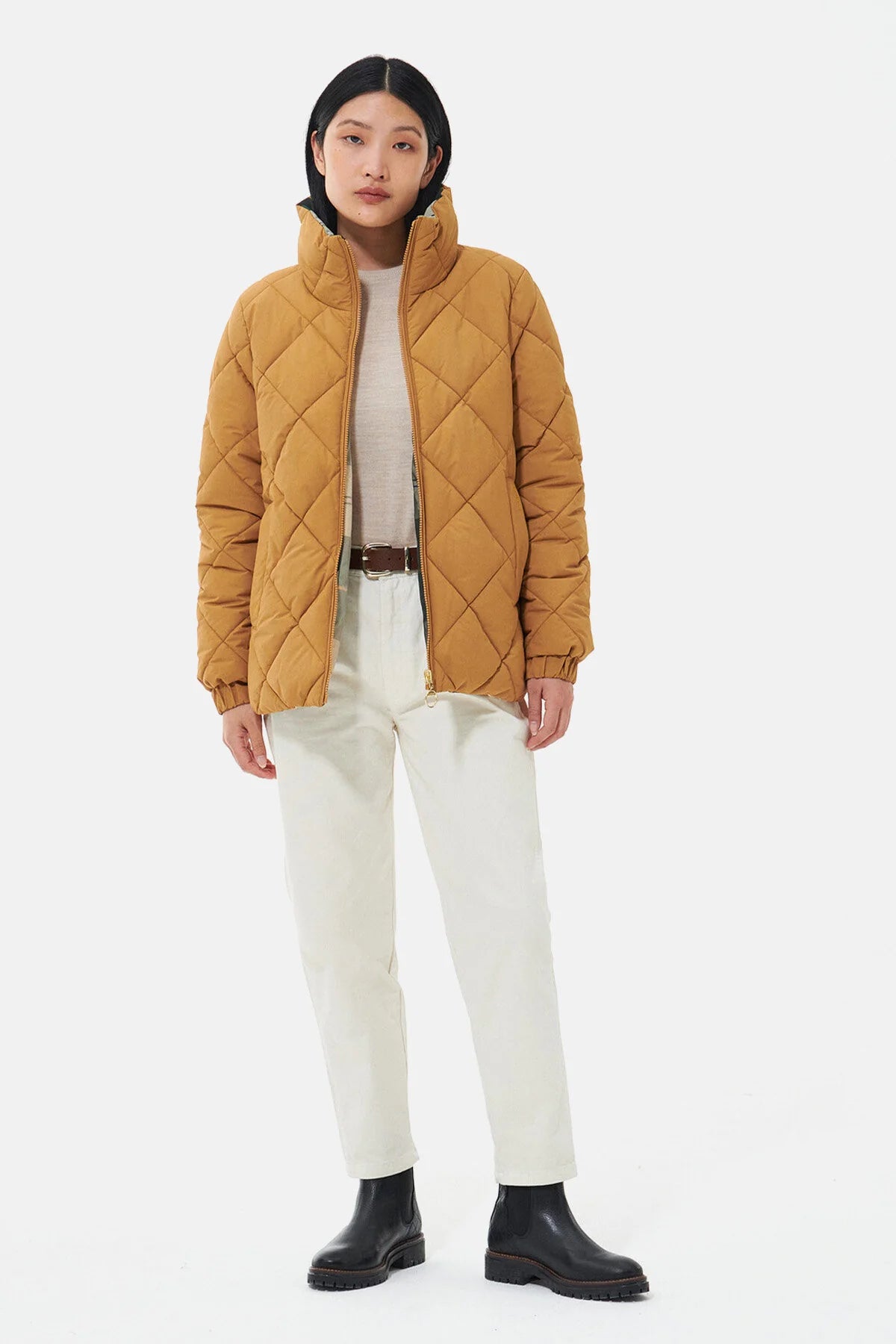 Reversible Hudswell Quilted Jacket - FAWN/ANCIENT