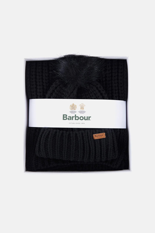 Saltburn Beanie & Scarf Gift Set - BLACK