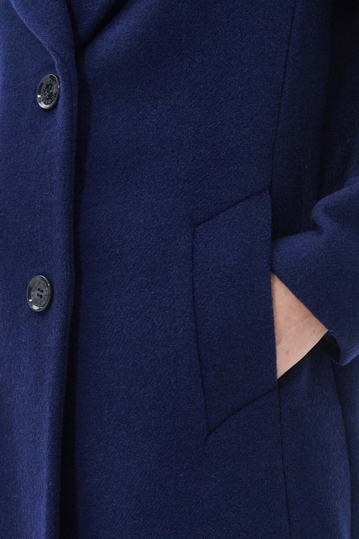 Angelina Wool Jacket - AZURE BLUE/DK NAVY
