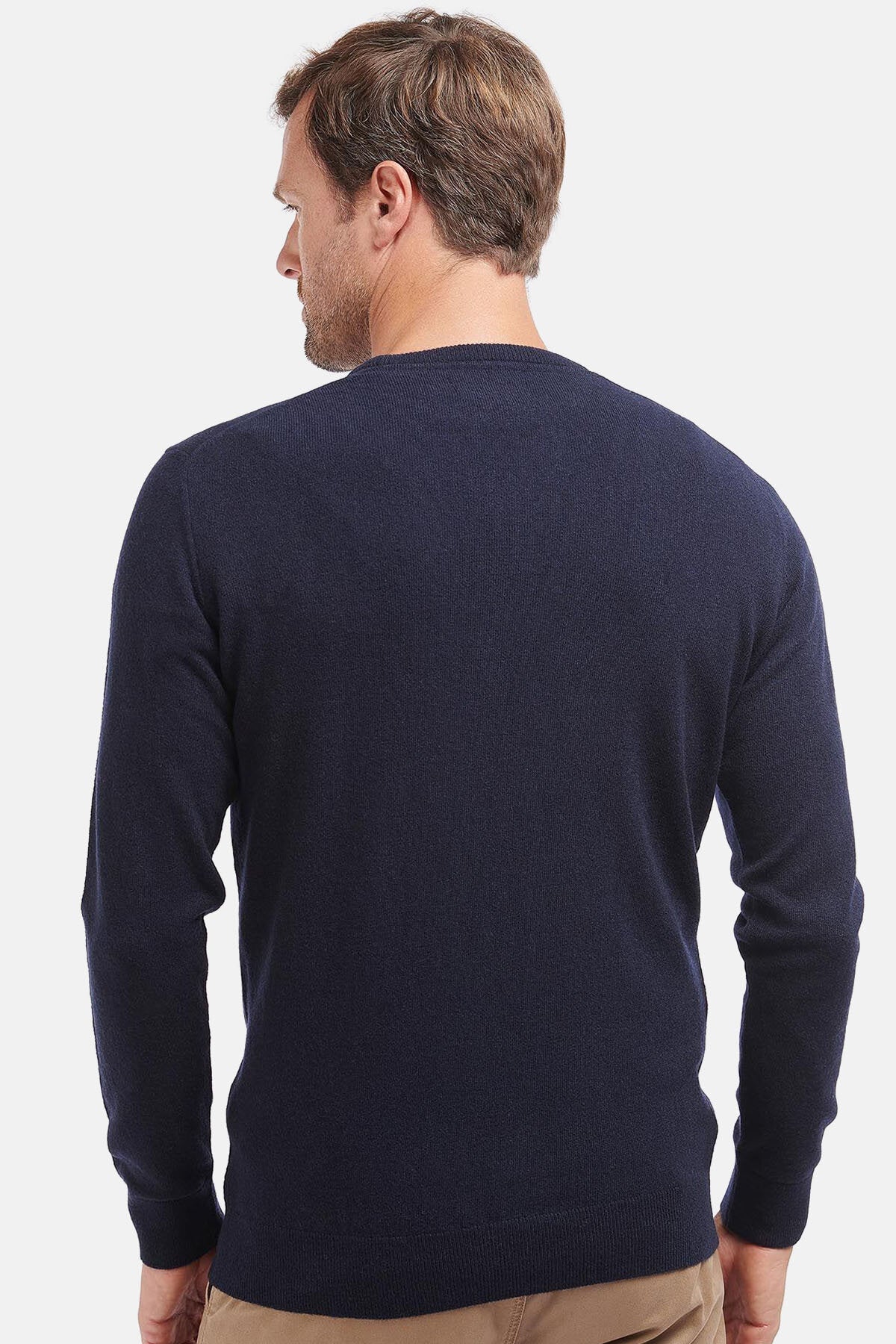 Crew Neck Wool Sweater - NAVY