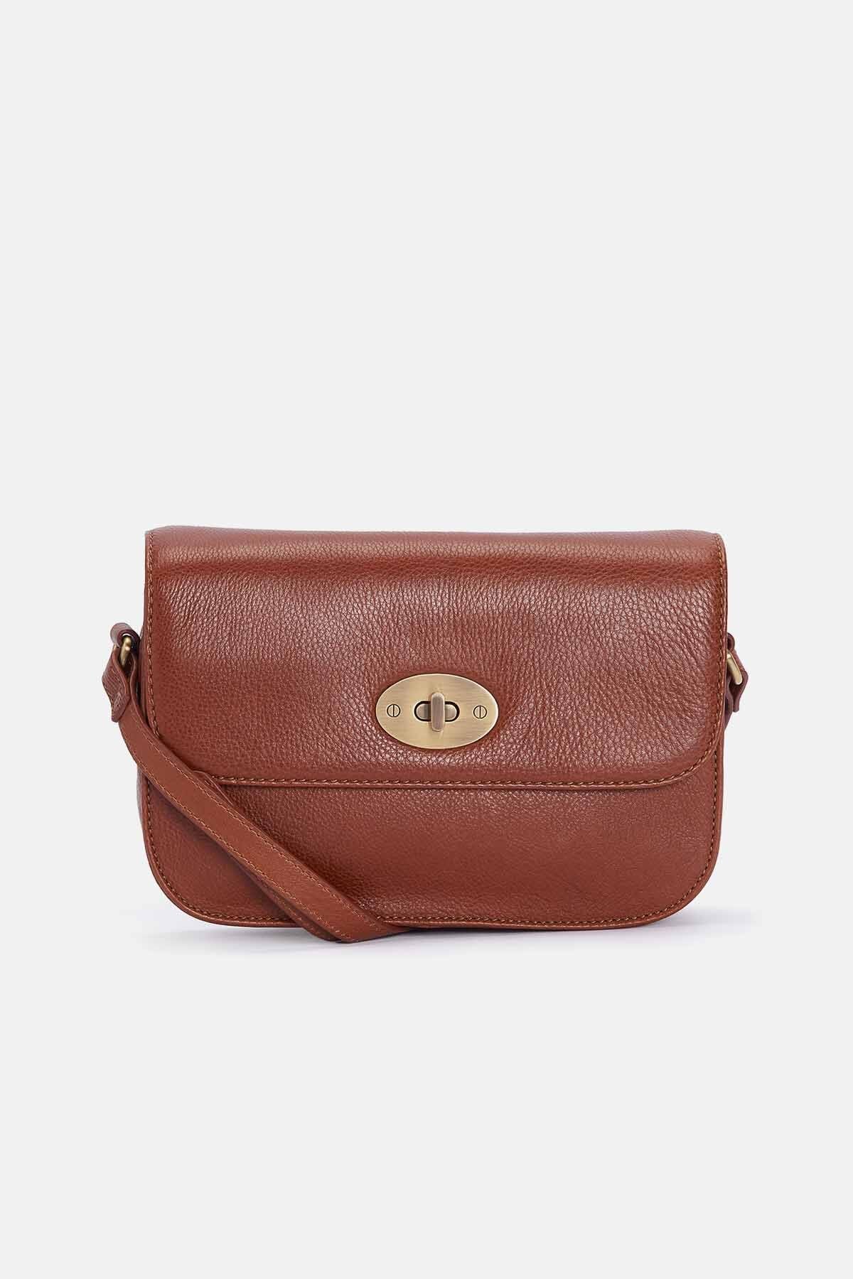Isla Leather Cross Body Bag - BROWN