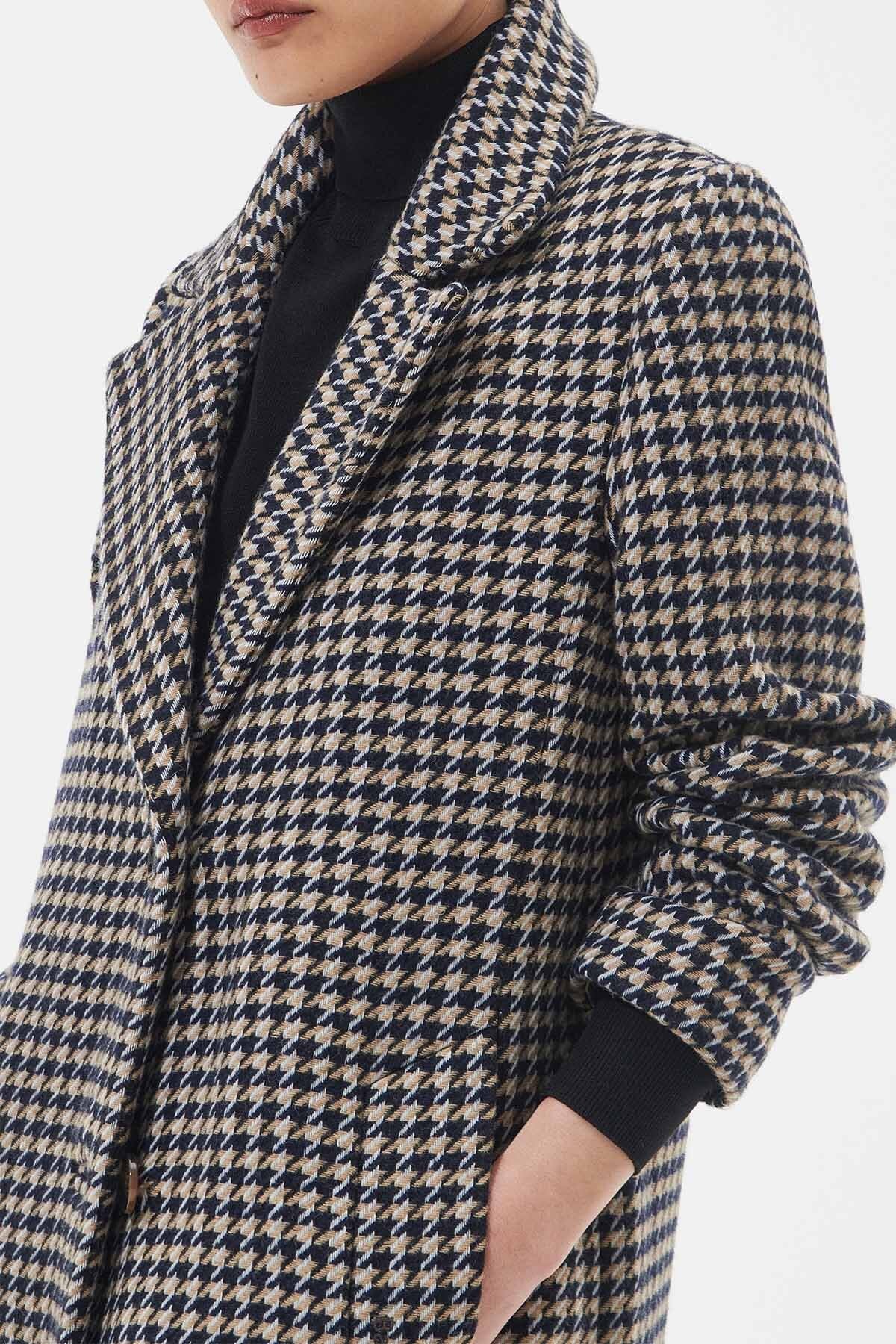 Angelina Wool Jacket - LT FAWN HOUNDSTOOTH
