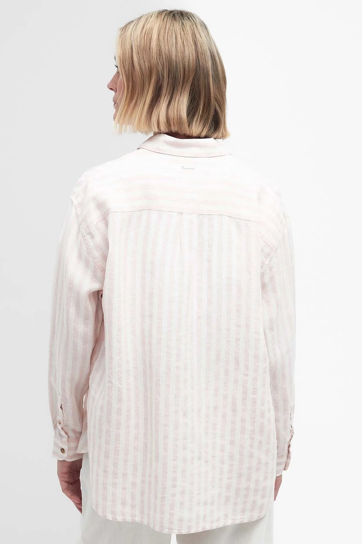 Annie Striped Linen Shirt - PRIMROSE PINK