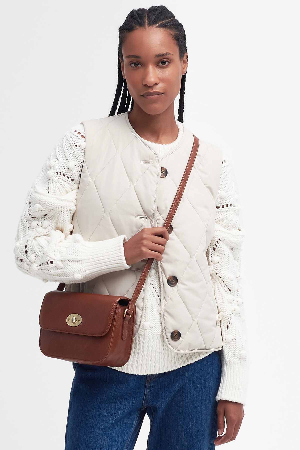 Isla Leather Cross Body Bag - BROWN