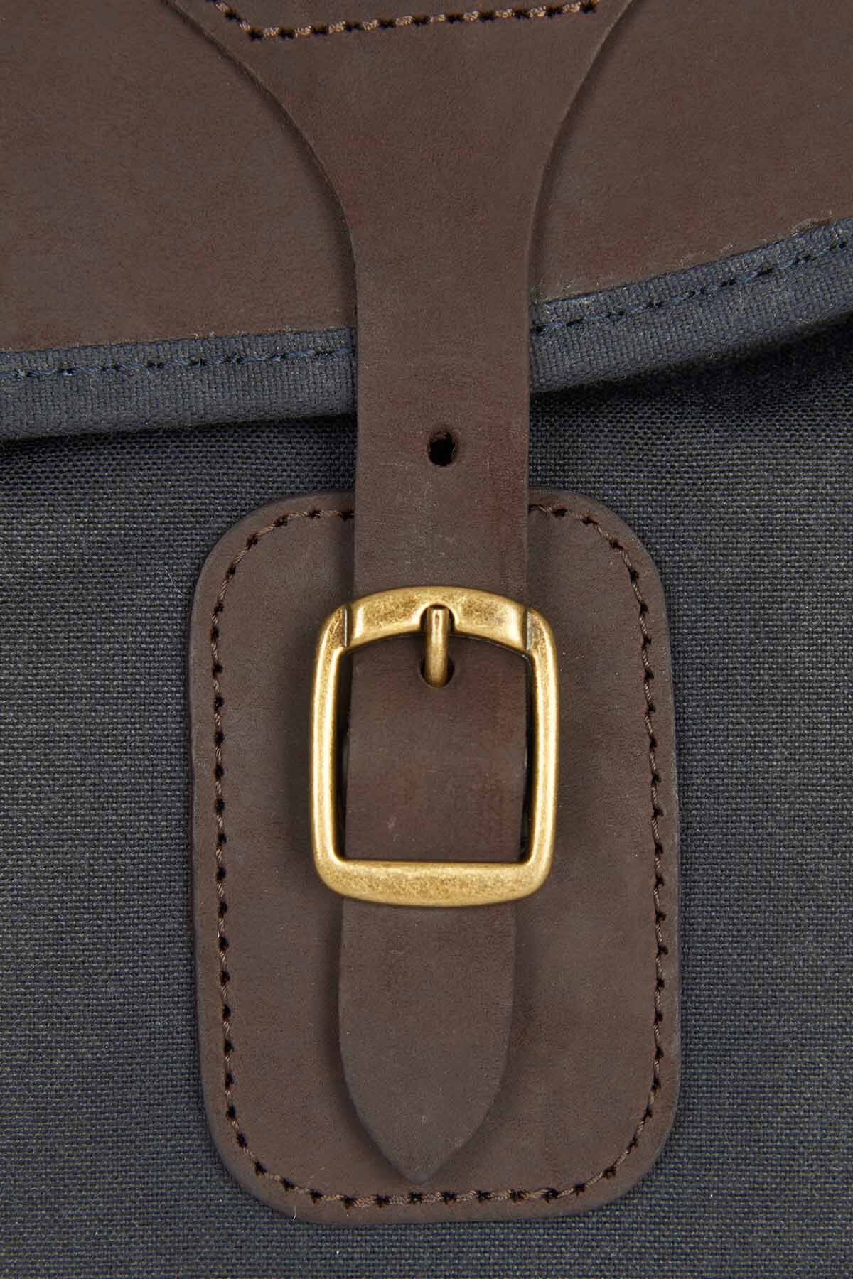 Wax Leather Tarras Bag - NAVY