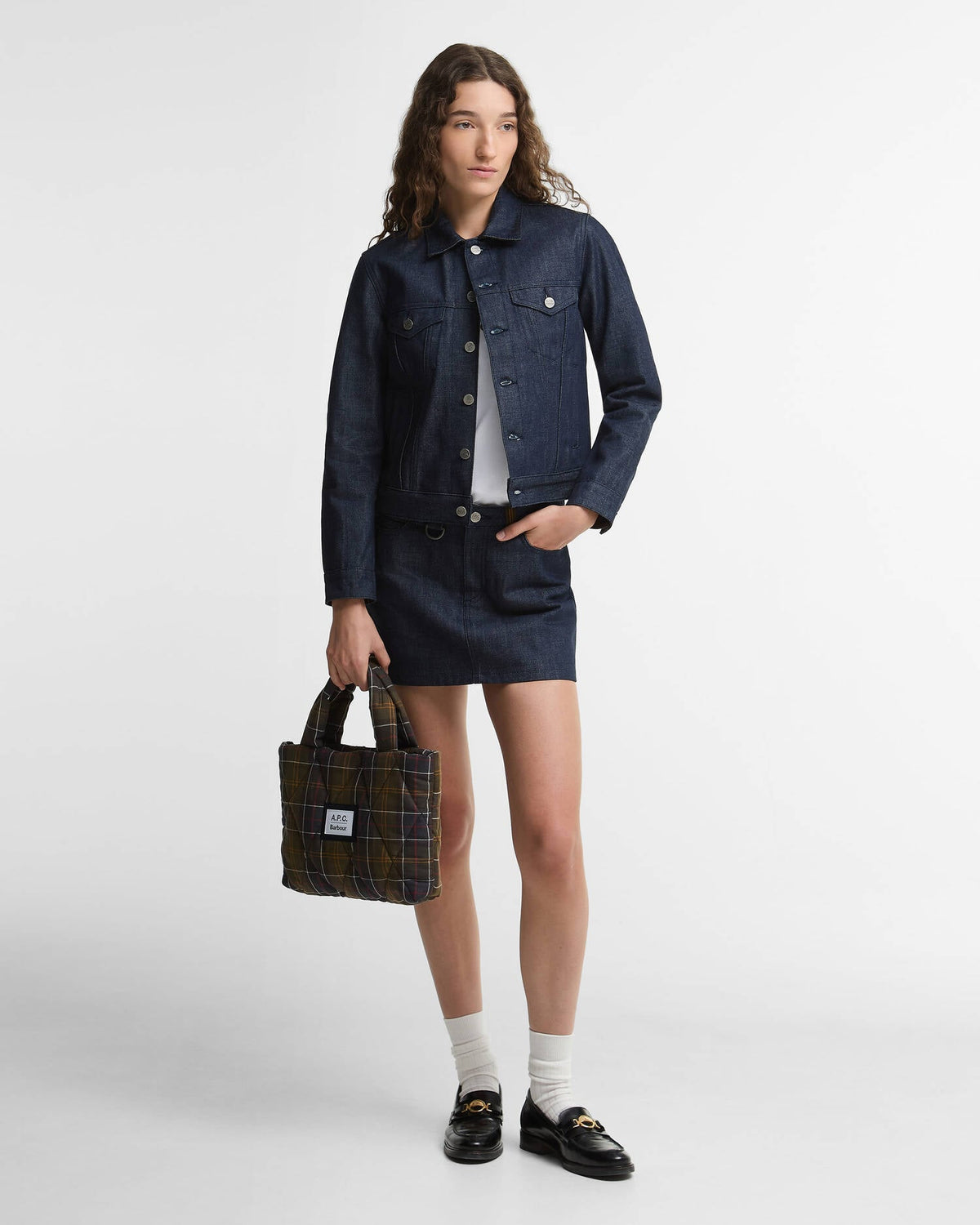 Barbour x A.P.C. Tartan Quilted Crossbody Bag