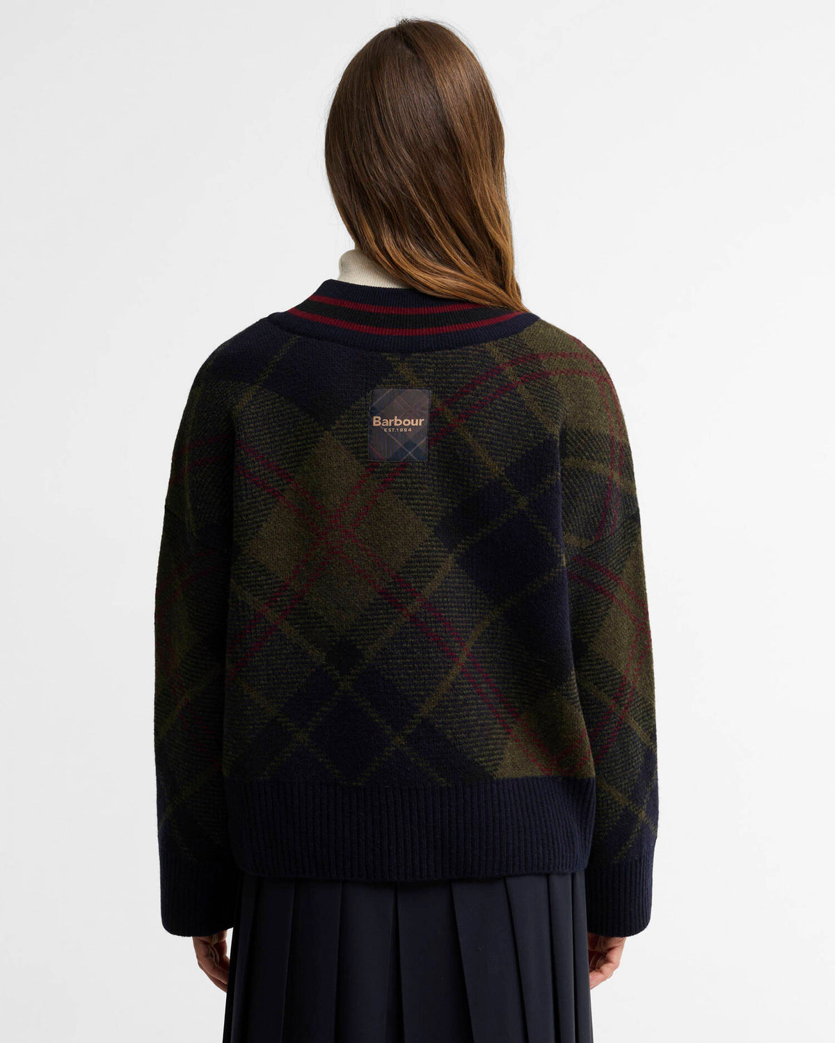 Shae V-Neck Tartan Wool Jumper