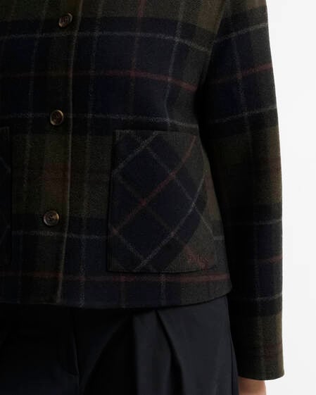 Marlow Tartan Wool Collarless Jacket