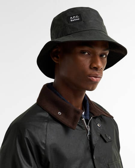 Barbour x A.P.C. Waxed Bucket Hat