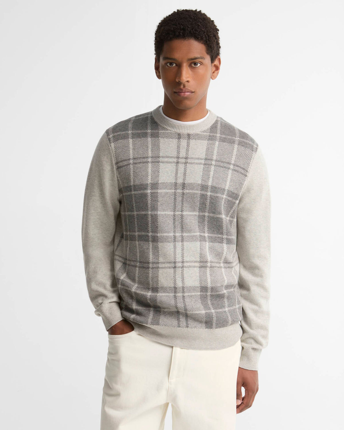 Mineral Tartan Crew Neck Jumper