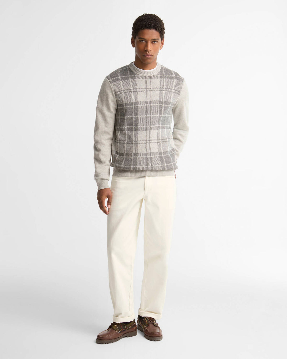 Mineral Tartan Crew Neck Jumper