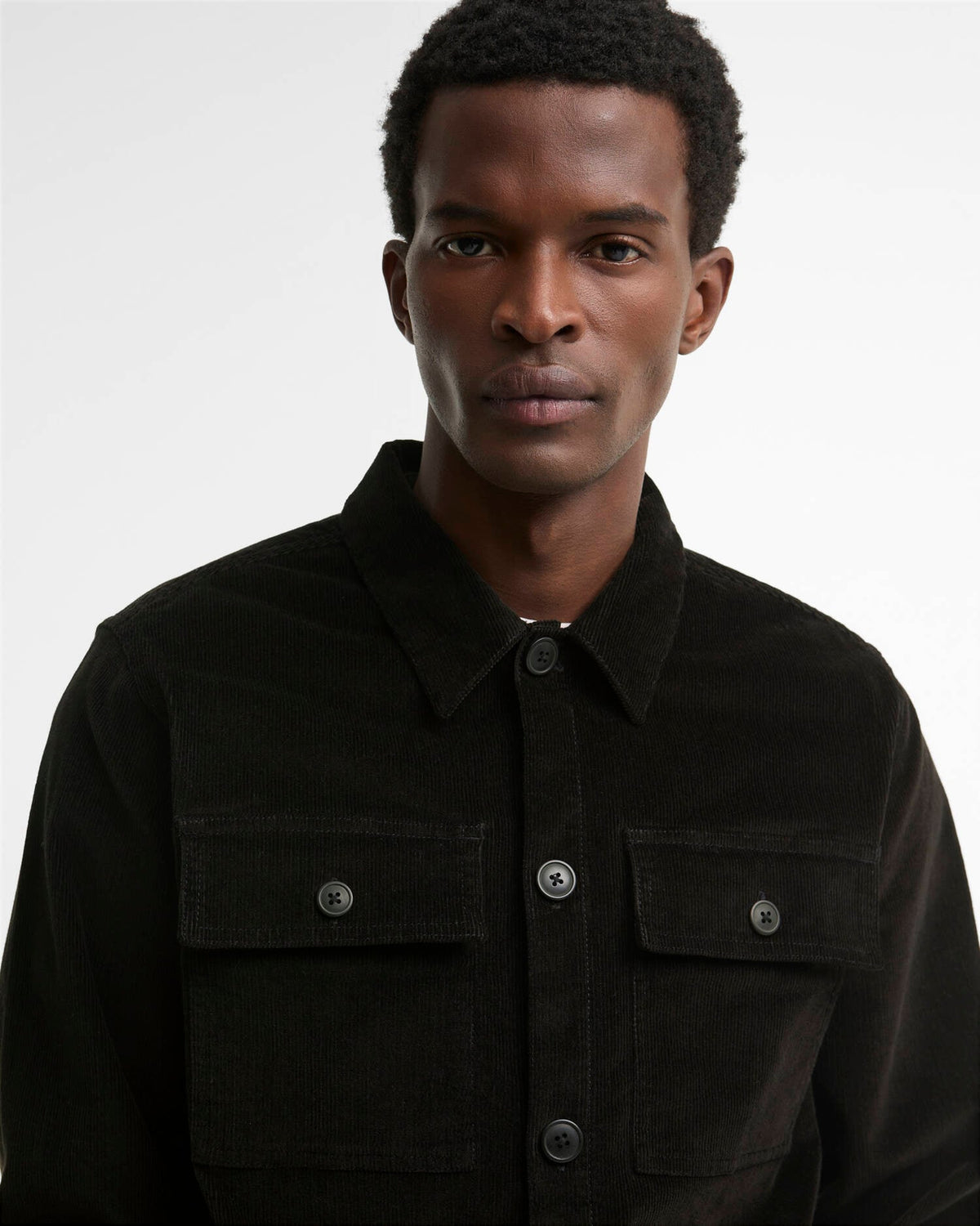 Tartan Trimmed Cord Overshirt
