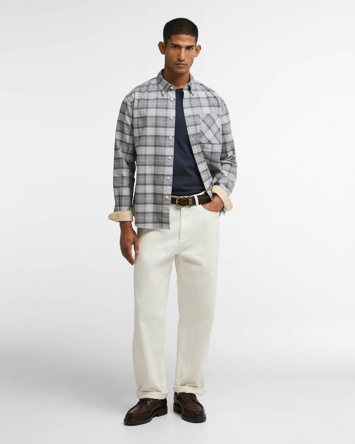 Mineral Tartan Authentic-Fit Long-Sleeved Shirt