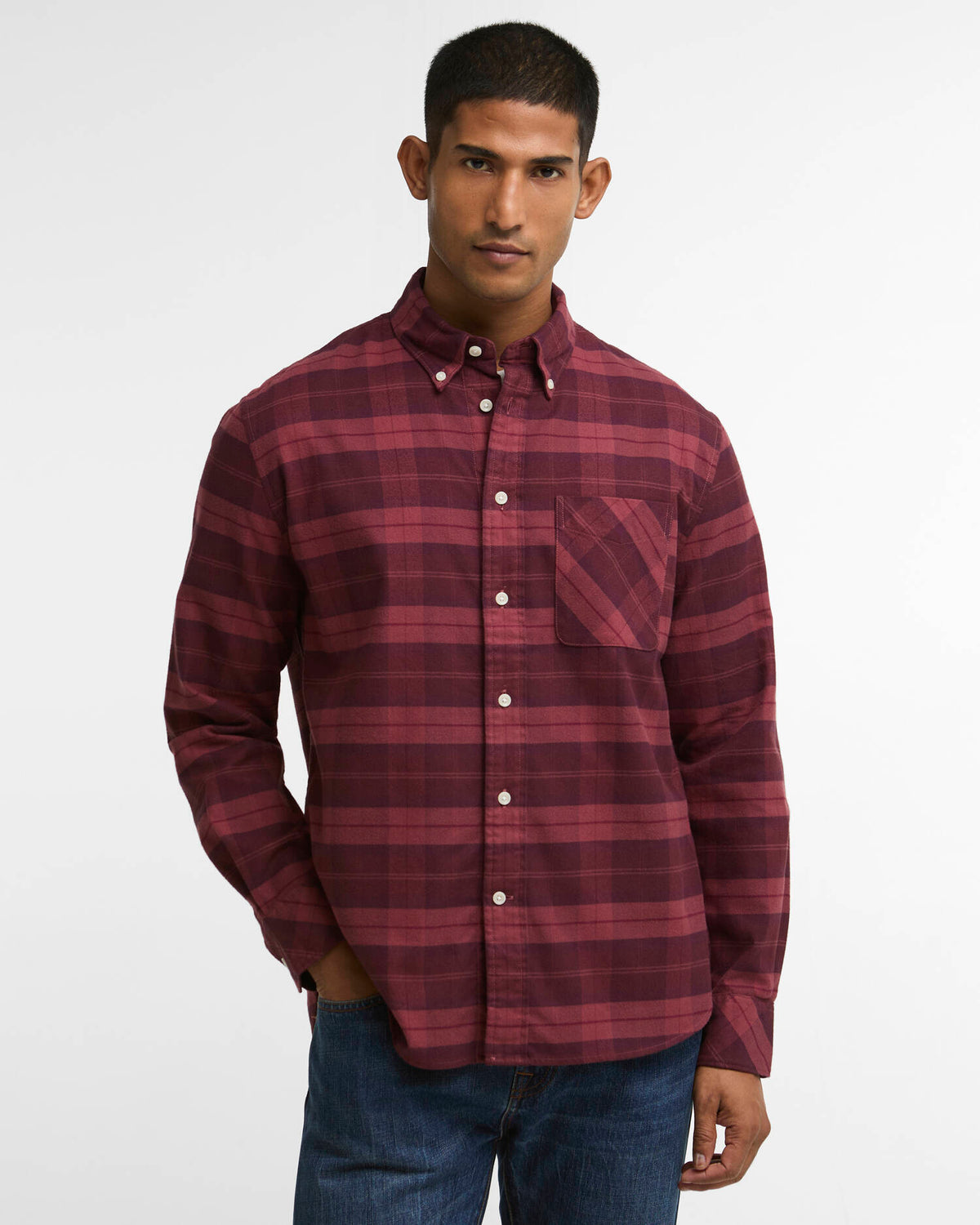 Mineral Tartan Authentic-Fit Long-Sleeved Shirt