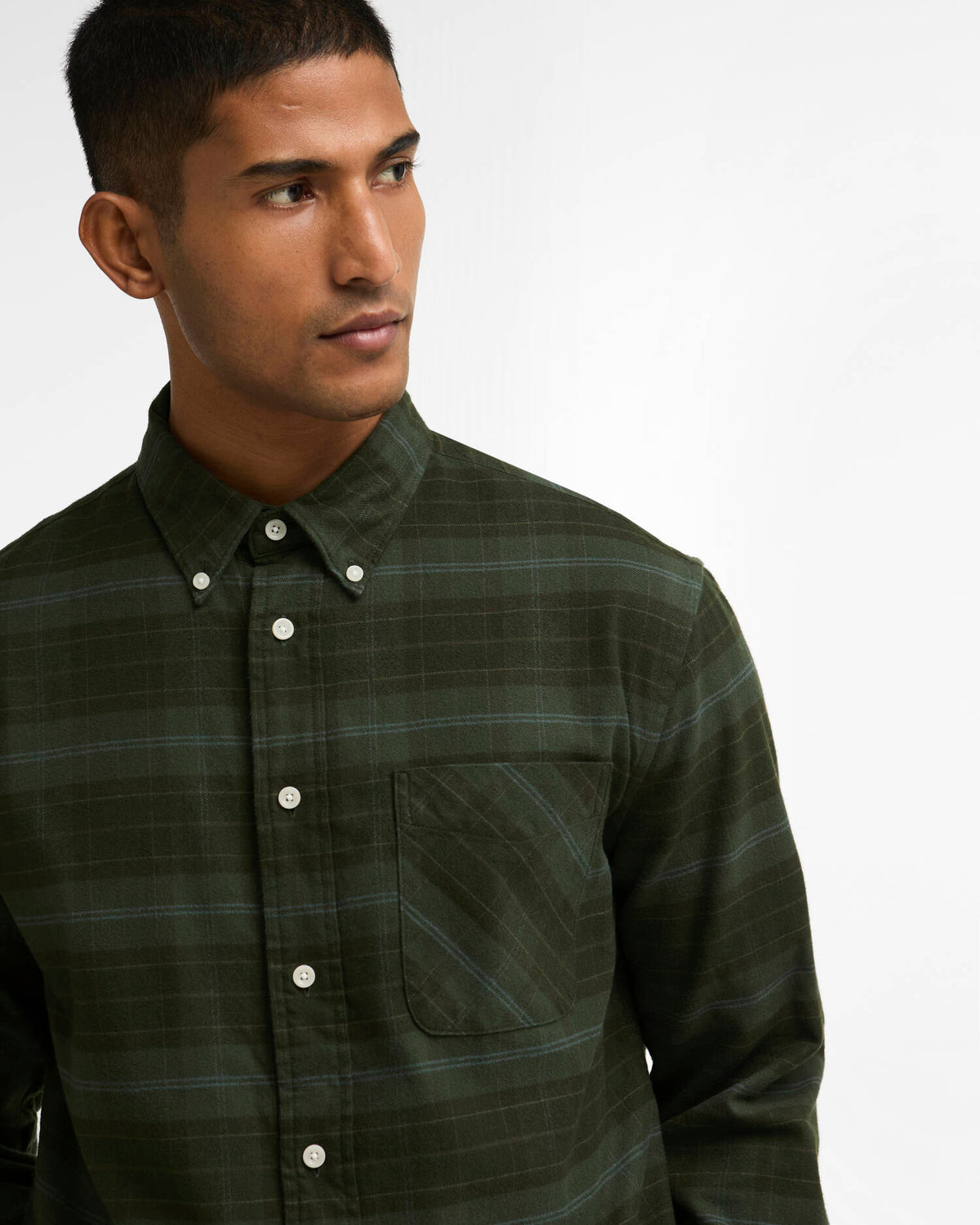 Mineral Tartan Authentic-Fit Long-Sleeved Shirt