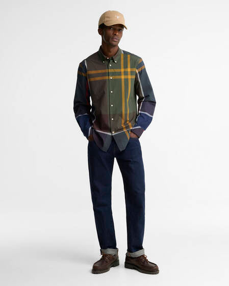 Oversized Tartan Dunoon Tailored Long-Sleeved Shirt