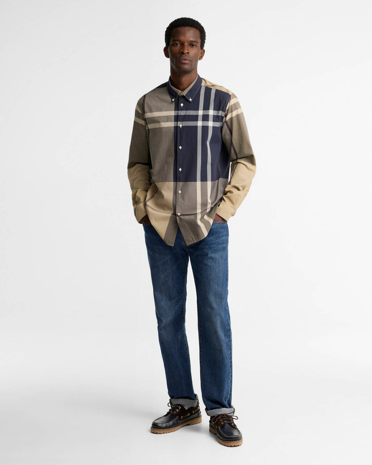 Oversized Tartan Dunoon Tailored Long-Sleeved Shirt