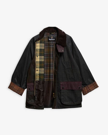 Patchwork Oversized Bedale Waxed Jacket
