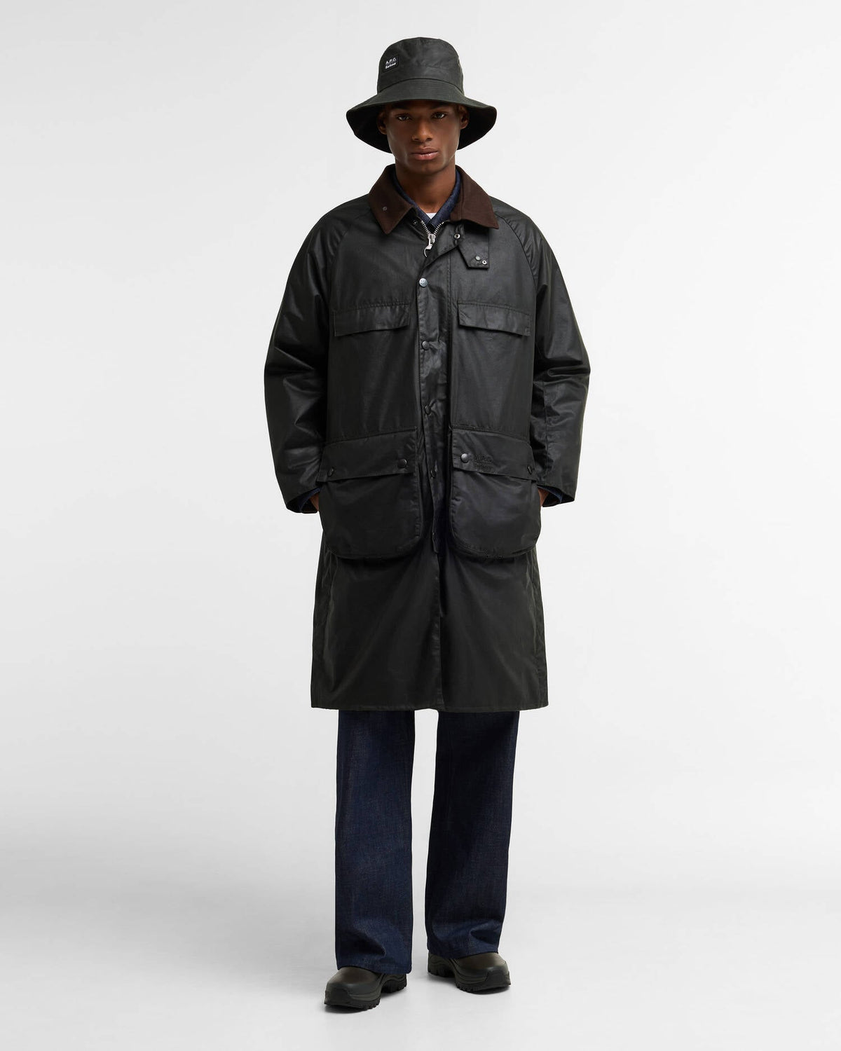 Barbour x A.P.C. Sugarlump Bedale Long Waxed Jacket