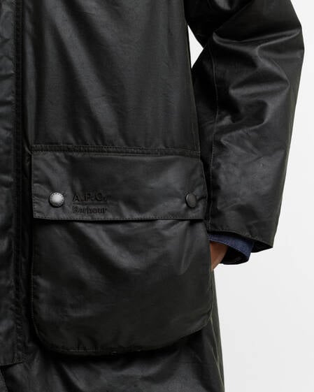 Barbour x A.P.C. Sugarlump Bedale Long Waxed Jacket