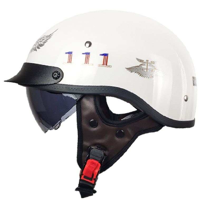 Retro-style cruiser motorcycle half helmet-H40